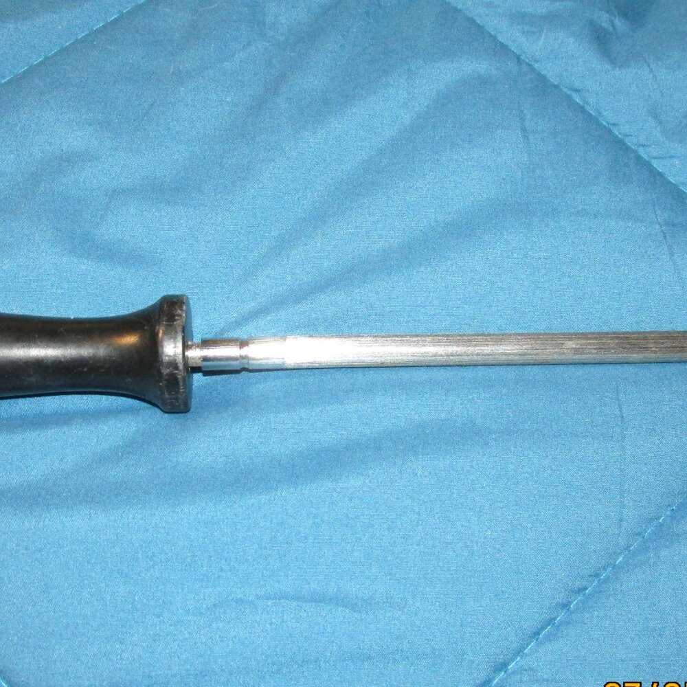 Knife Sharpener Steel Rod 10 inch with Wood Handle